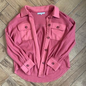 Vici berry waffle button up shacket. Women’s small.